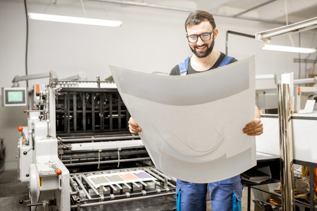 Checking printing quality at the printing plant